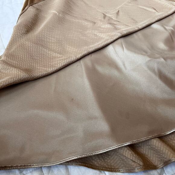 Laundry by Shelli Segal 100% Silk Gold Gathered Drop Waist Formal Maxi Dress- 4 - Picture 9 of 16